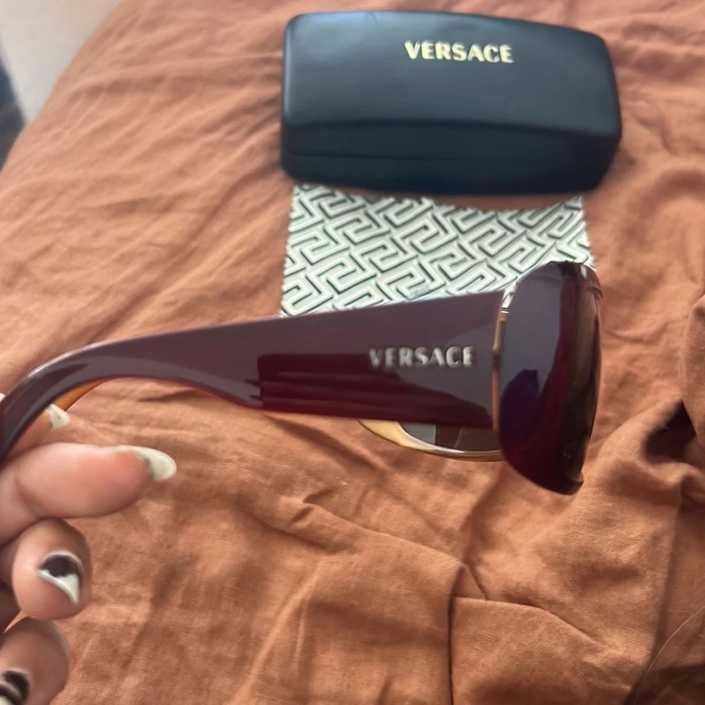 Versace Brown Gradient Shield Sunglasses